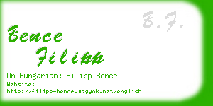 bence filipp business card